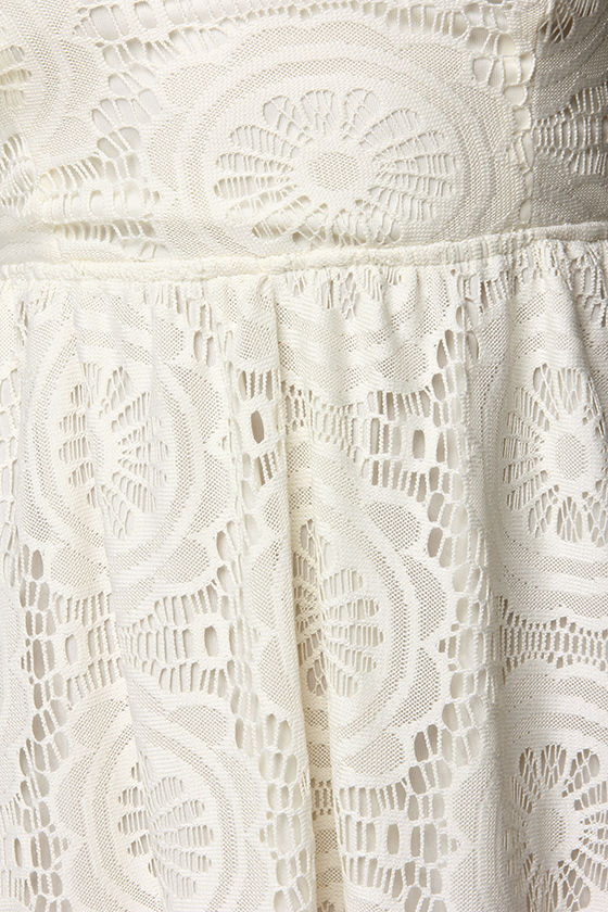 12729 Cream Patterned Dress