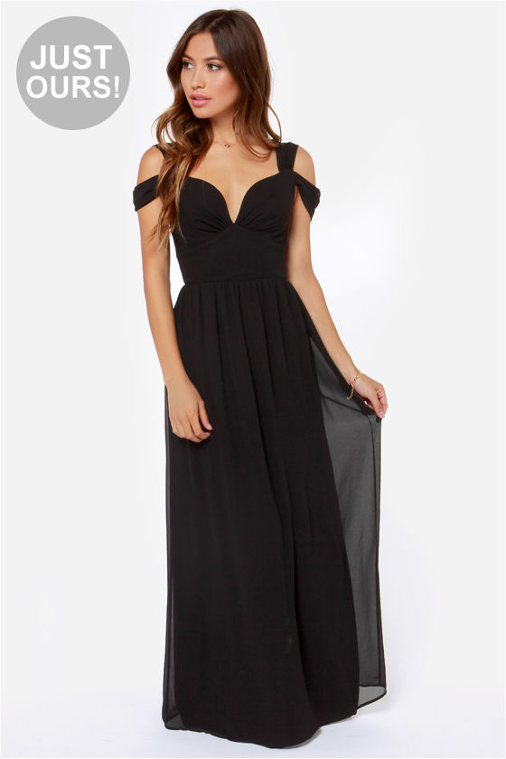 black maxi dress prom
