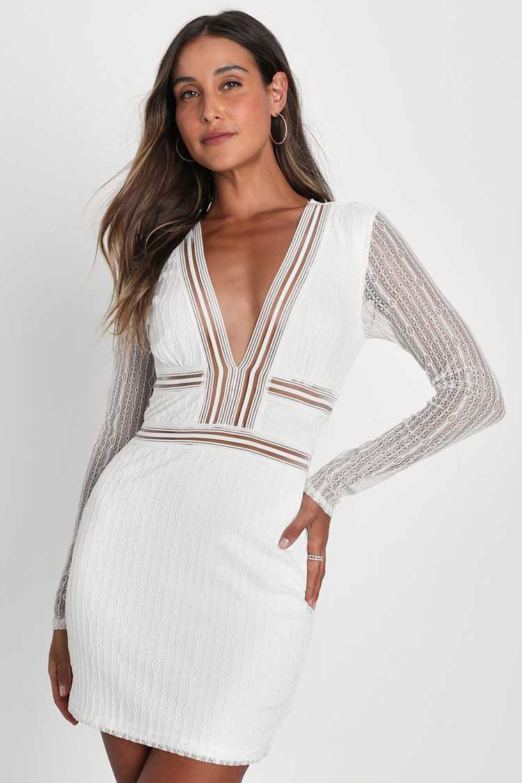 knee length dresses for ladies HALEIA White Draped Cut-Out Mini Dress
