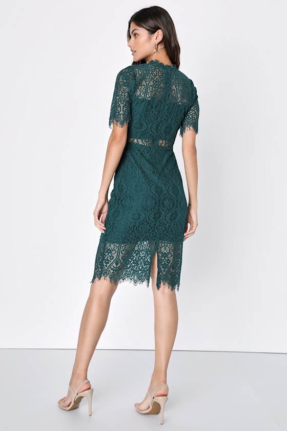 Remarkable Forest Green Lace Dress 9