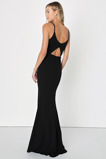 Moments Of Bliss Black Backless Mermaid Maxi Dress 6