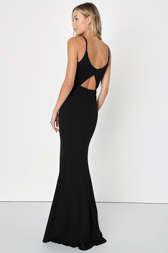 Moments Of Bliss Black Backless Mermaid Maxi Dress 6