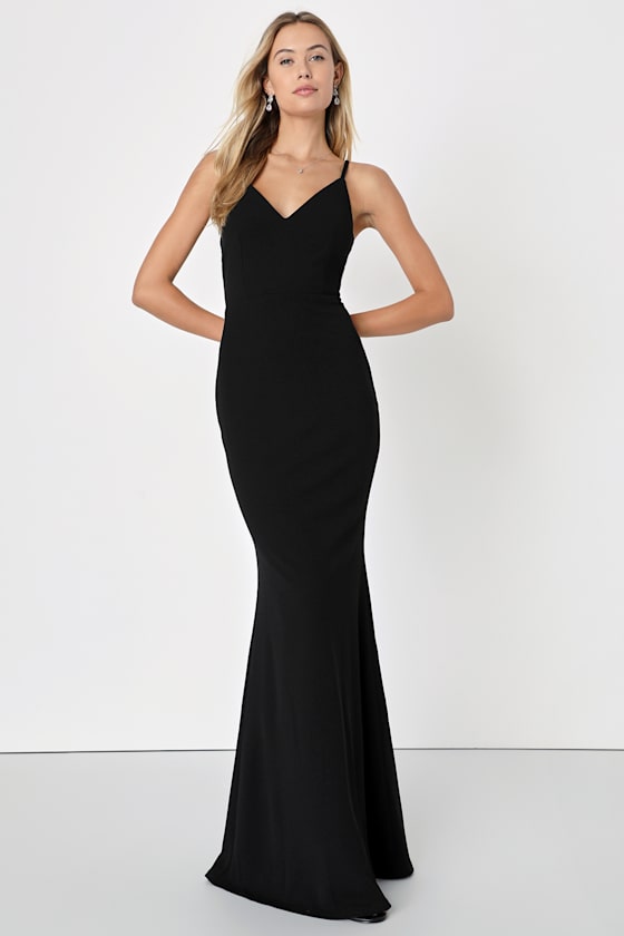 Moments Of Bliss Black Backless Mermaid Maxi Dress 9