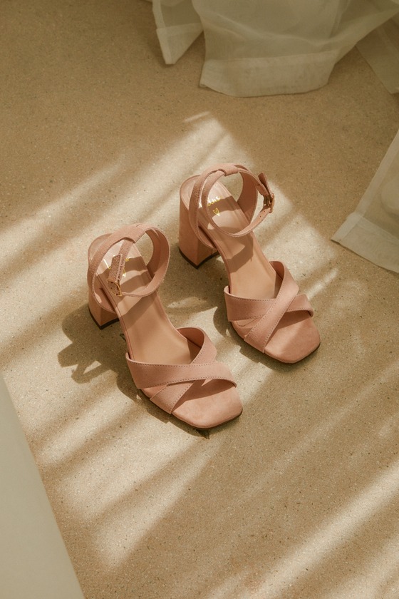 Nude criss cross clearance heels