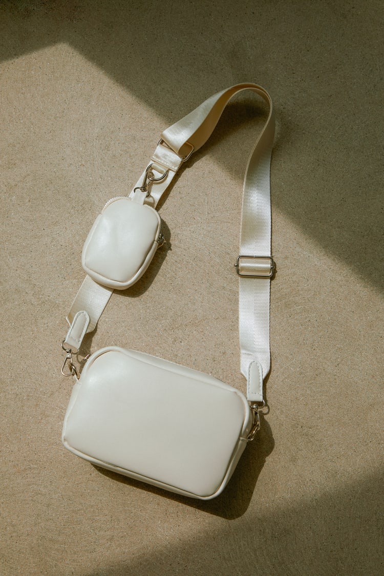 White Crossbody Bag - Crossbody Bag + Mini Pouch - White Purse - Lulus