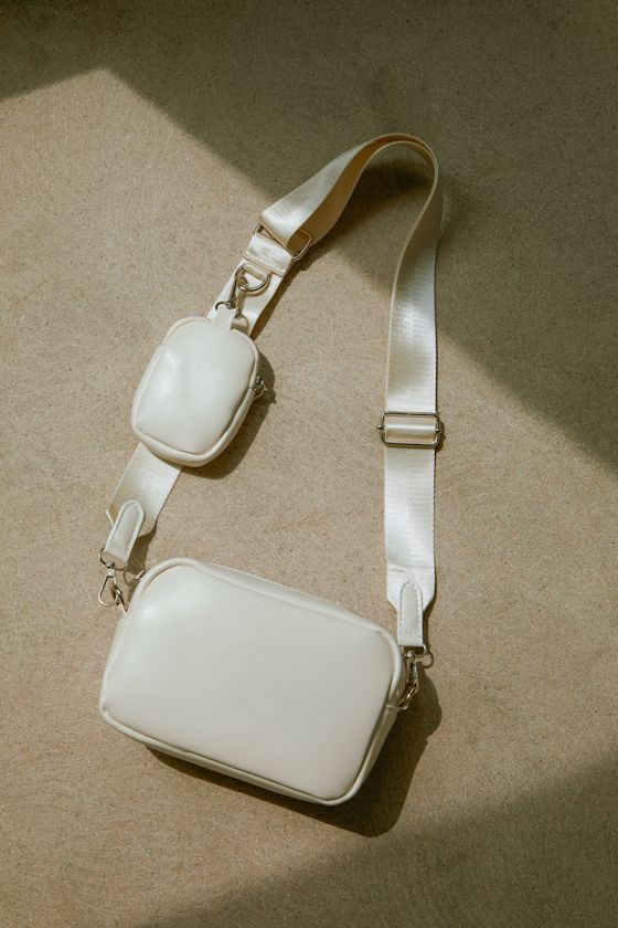 White Crossbody Bag Crossbody Bag + Mini Pouch White Purse Lulus