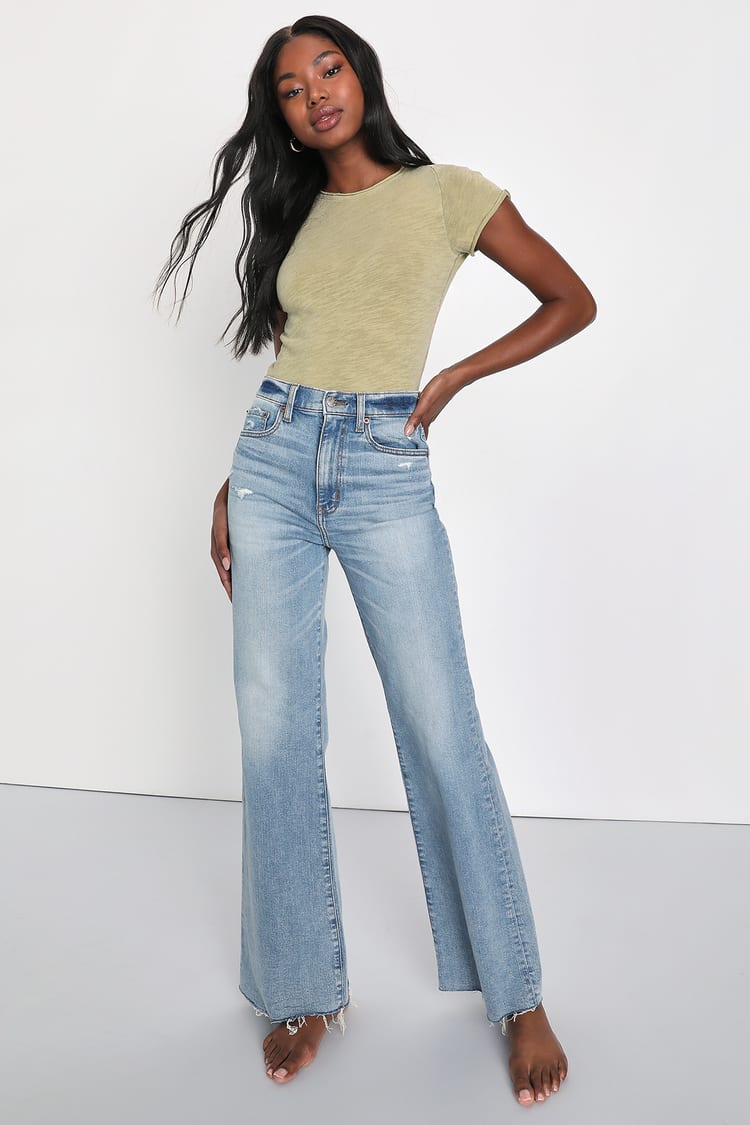 Light Wash High Waist Denim Jeggings