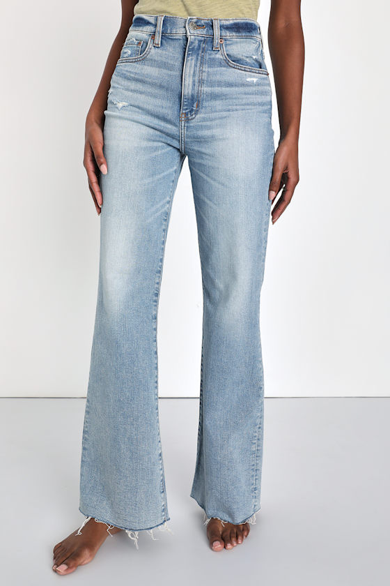 High-Rise Folded Hem Wide Leg Jeans - Dark Wash