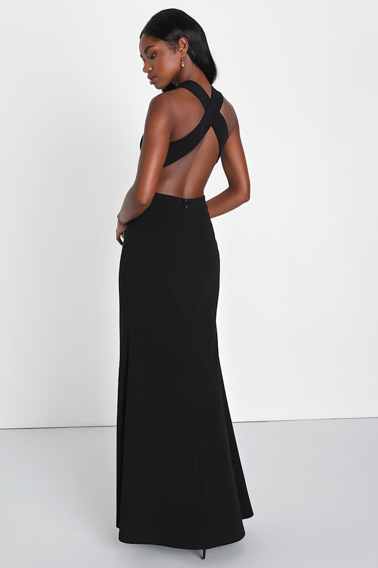 navy blue dress for baby girl Primavera Couture 4136 Sequin Cutout Backless Corset Prom Dress Slit Ombre Beaded Gown 10 / Black main image 0