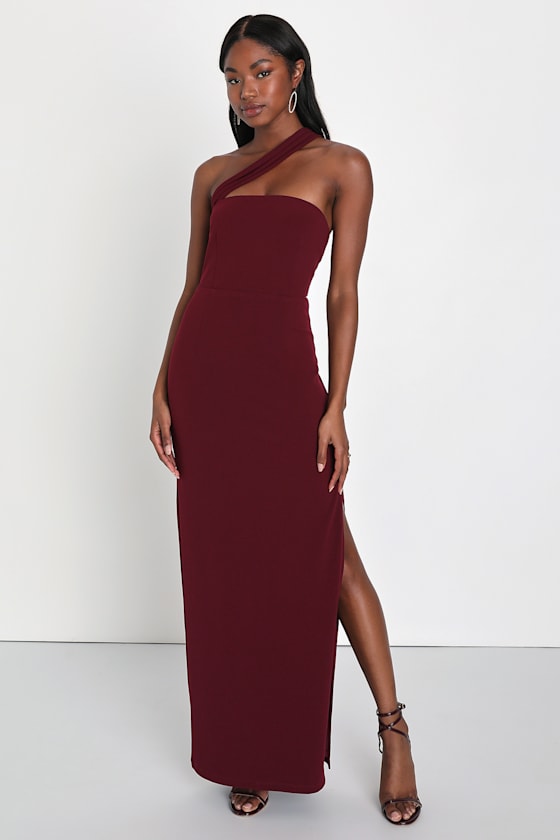 One-Shoulder Sleeveless Maxi Dress