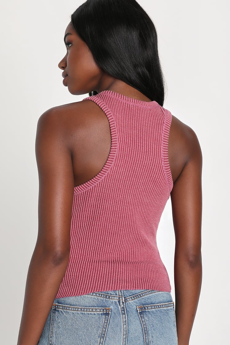 Essential Update Mauve Ribbed Tank Top