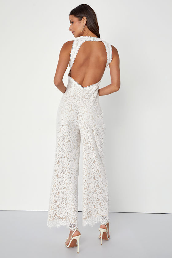 2591 White Low Back Shorts Jumpsuit