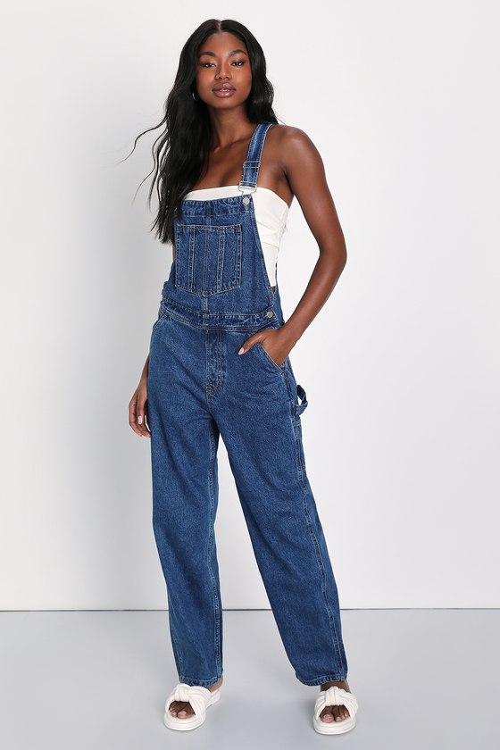 Dark on sale denim overalls