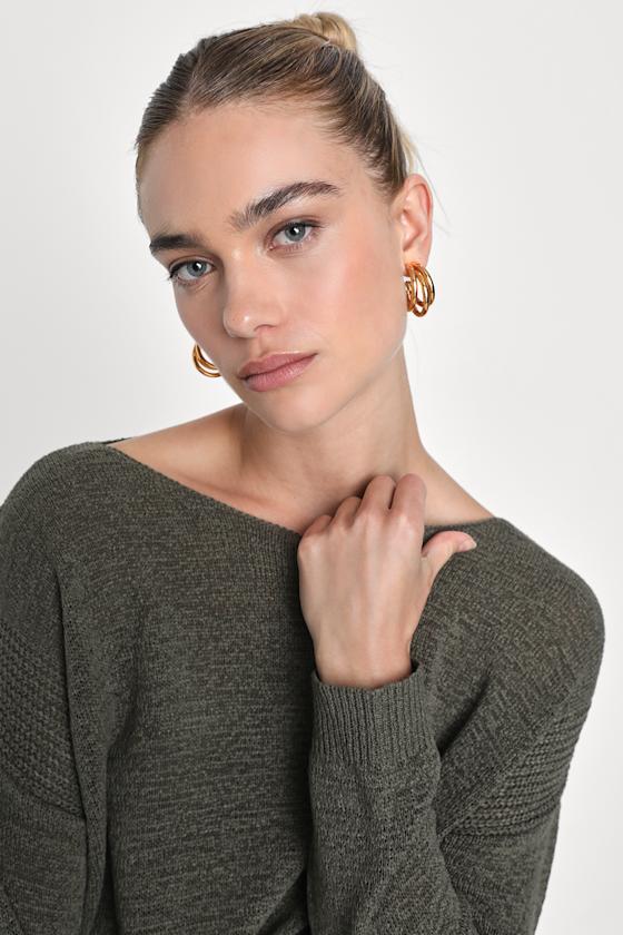 Olive Green Knitwear Sweater