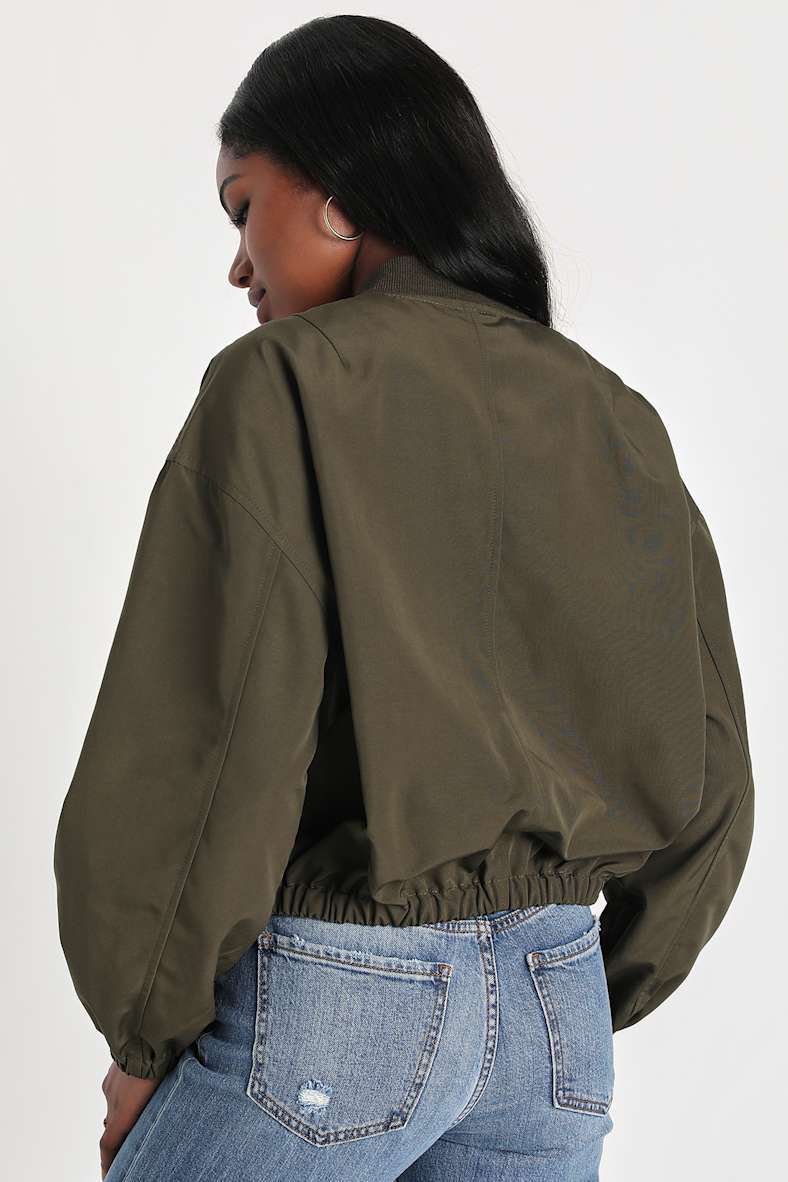 Cool Perfection Olive Green Bomber Jacket