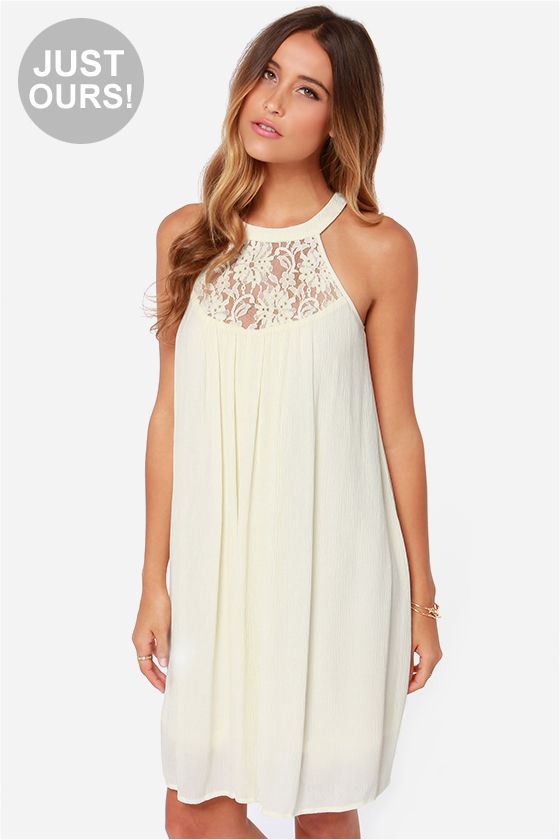 Cute Cream Dress - Lace Dress - Halter Dress - $42.00 - Lulus