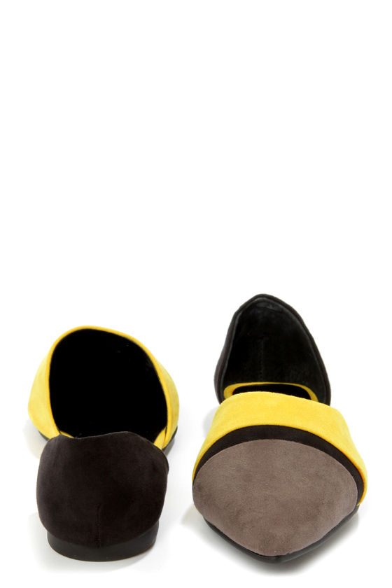 Chinese Laundry Easy Does It Yellow, Grey, and Black Flats