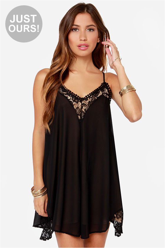 LULUS Exclusive Noir or Never Black Lace Dress