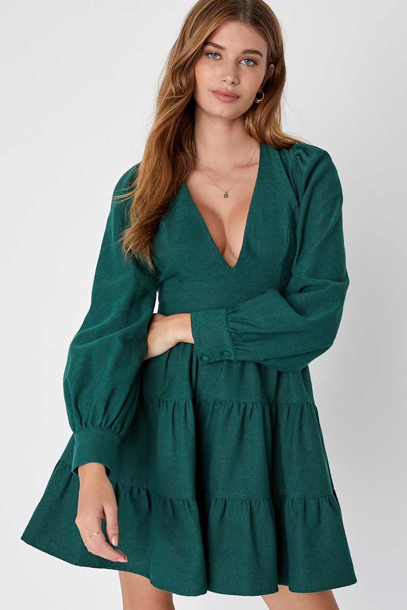 emerald green corduroy dress Hold My Hand Emerald Green Corduroy Dress – Shop the Mint