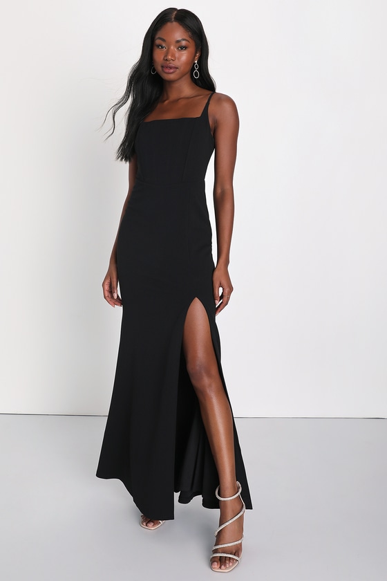 Black Maxi Dress - Black Bustier Maxi Dress - Mermaid Maxi Dress - Lulus