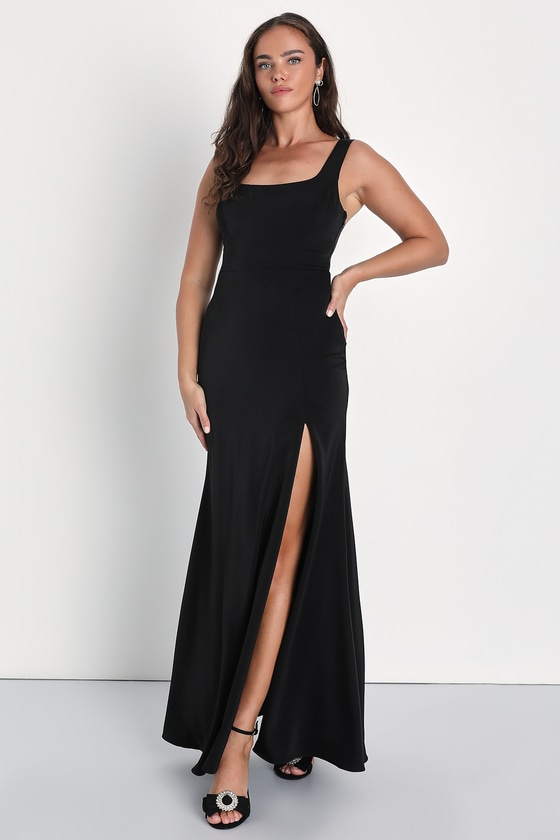 Sateen bow back maxi bridesmaid dress sale