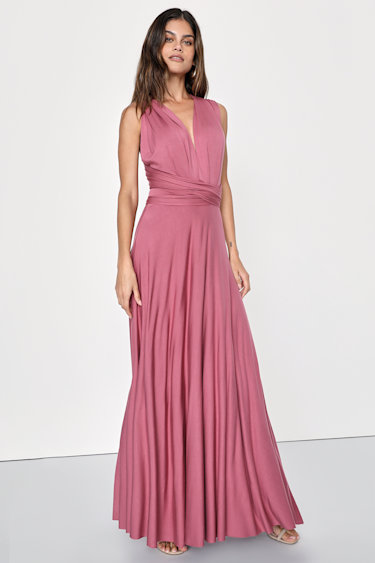 Tricks of the Trade Rusty Rose Convertible Maxi Dress