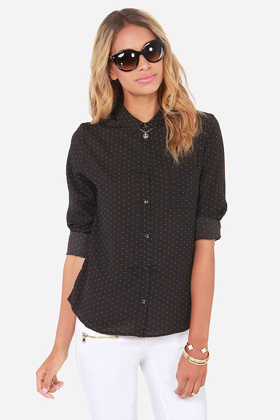 red black button up