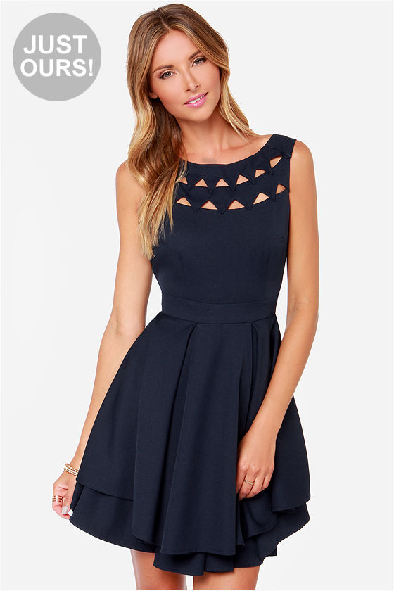 Navy Blue Dress - Backless Dress - Cutout Dress - $55.00 - Lulus