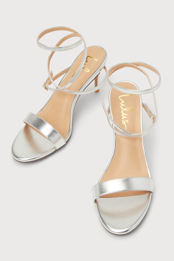 Lulus Nularo Silver Metallic High Heel Sandal Heels