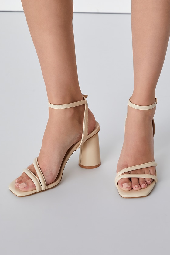 Lulus Anette Ivory Ankle Strap Heels