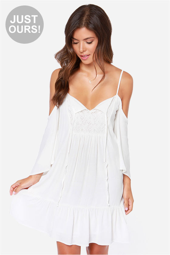 Ivory Lace Dress - Sleeveless Dress - Shift Dress - $45.00 - Lulus
