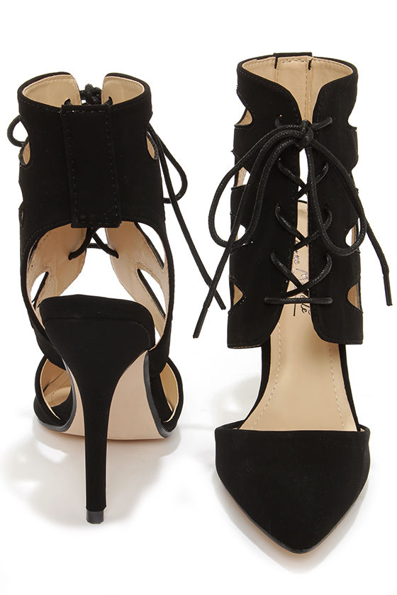 anne michelle lace up heels