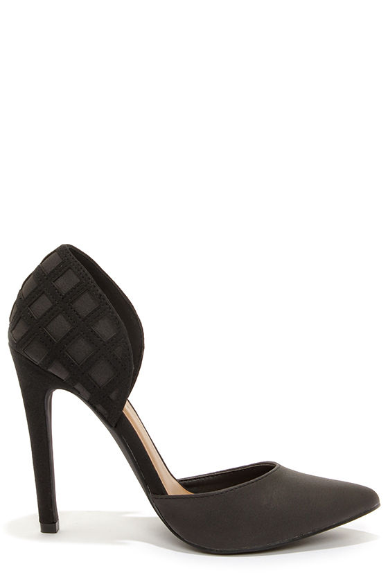 Sexy Black Heels - Pointed Pumps - D'Orsay Heels - $53.00