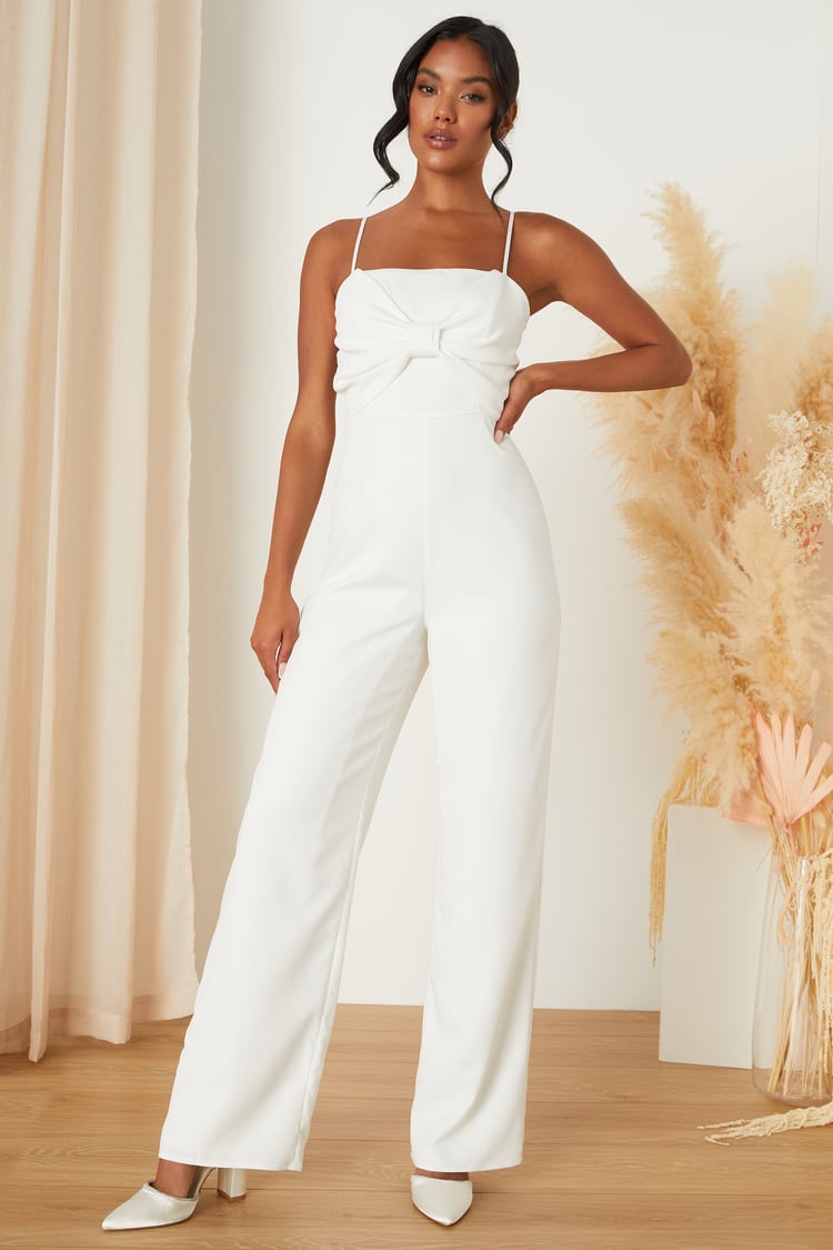 Chic White Jumpsuit - Sleeveless Jumpsuit - Wide Leg Jumpsuit - Lulus