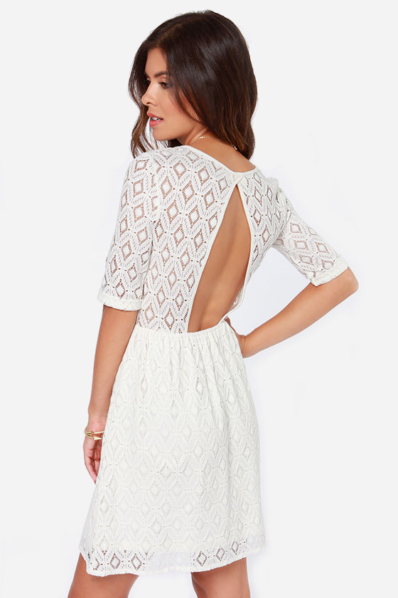 Roxy Out There Dress - Ivory Lace Dress - $54.50 - Lulus