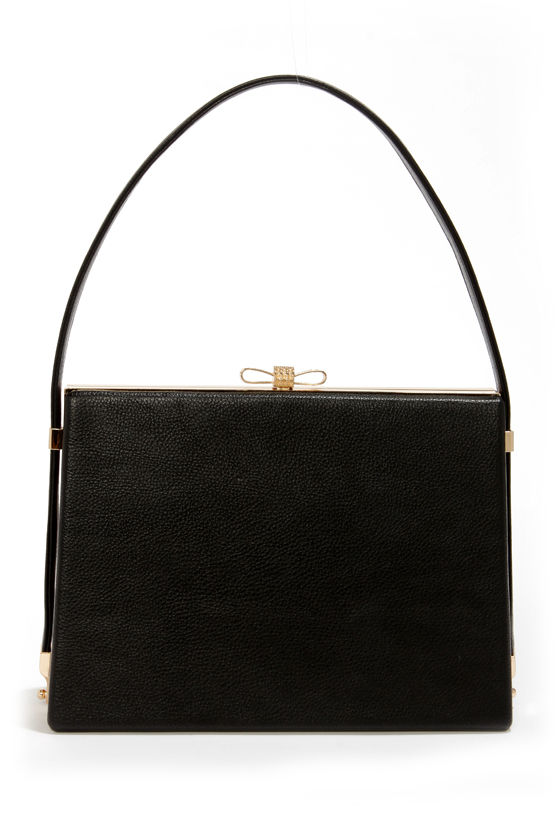 Cute Black Handbag Structured Handbag Bow Handbag 41.00 Lulus