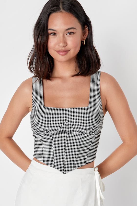 Gingham bustier top