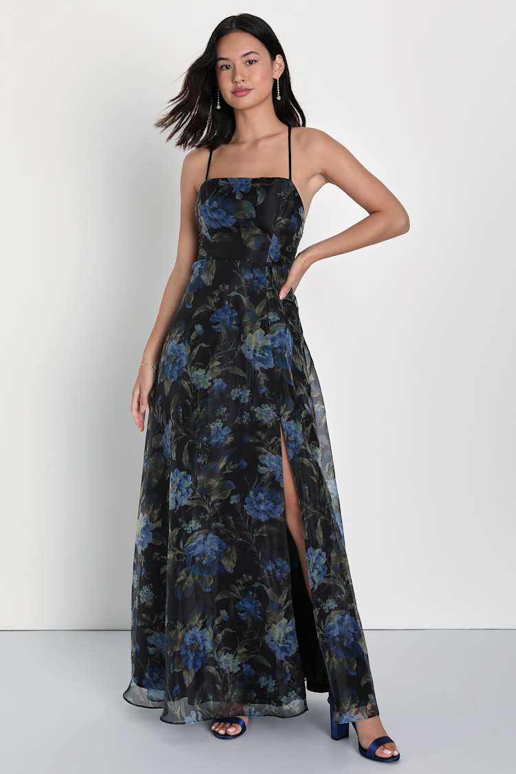 maxi casual fall dresses for women Floral Print Long Sleeve Maxi Dress