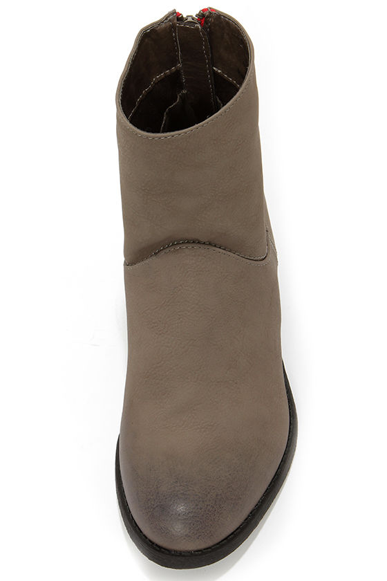 grey cut out ankle boots