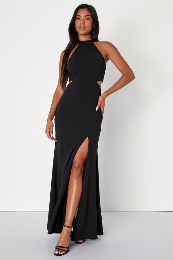 Sexy Black Dress - Halter Maxi Dress - Sleeveless Cutout Dress - Lulus
