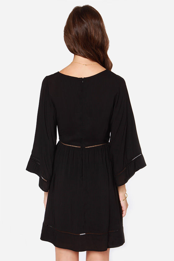 Long Sleeve Dress Black Dress Babydoll Dress 57.00