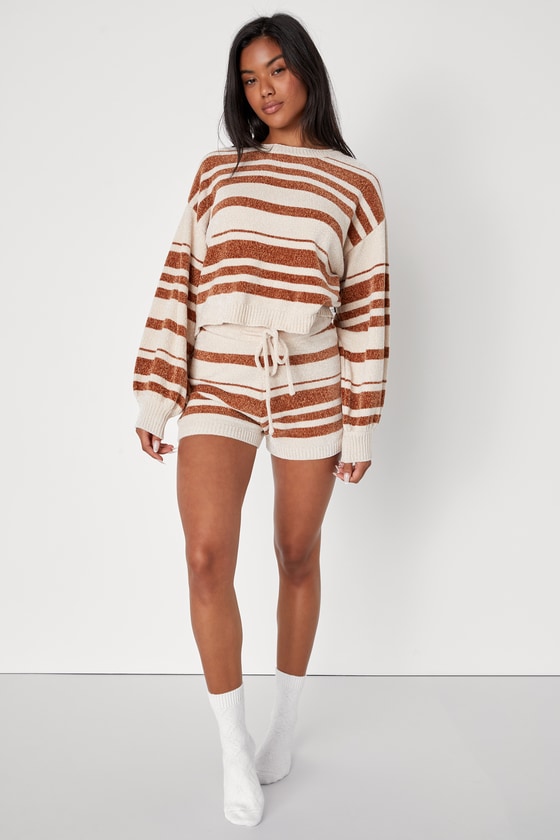 Chenille on sale striped sweater