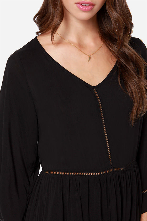 Long Sleeve Dress Black Dress Babydoll Dress 57.00