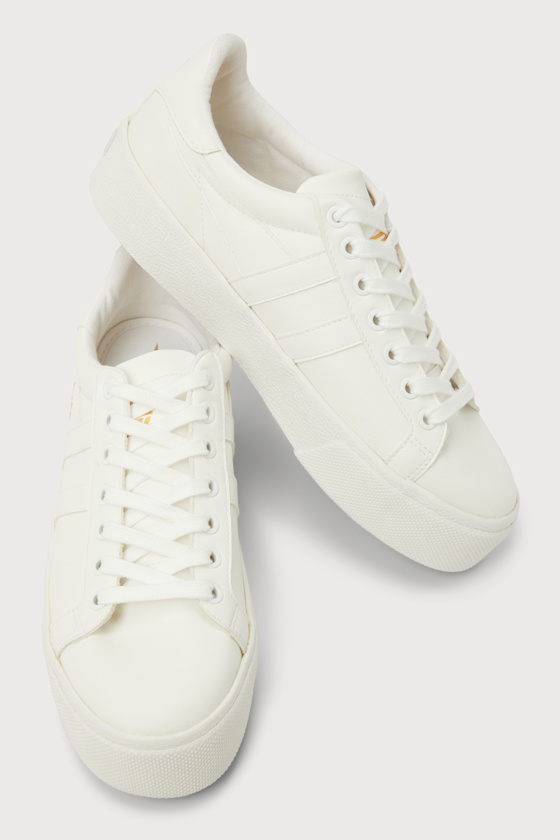 Orchid White Platform Lace-Up Sneakers 4