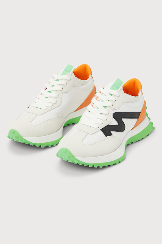 Campo White Multi Suede Color Block Sneakers 2