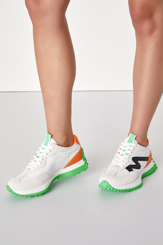 Campo White Multi Suede Color Block Sneakers 1