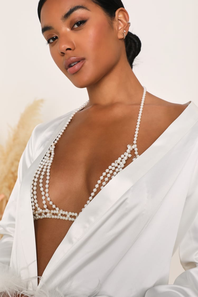 Hot Pearl Summer Ivory Pearl Body Chain