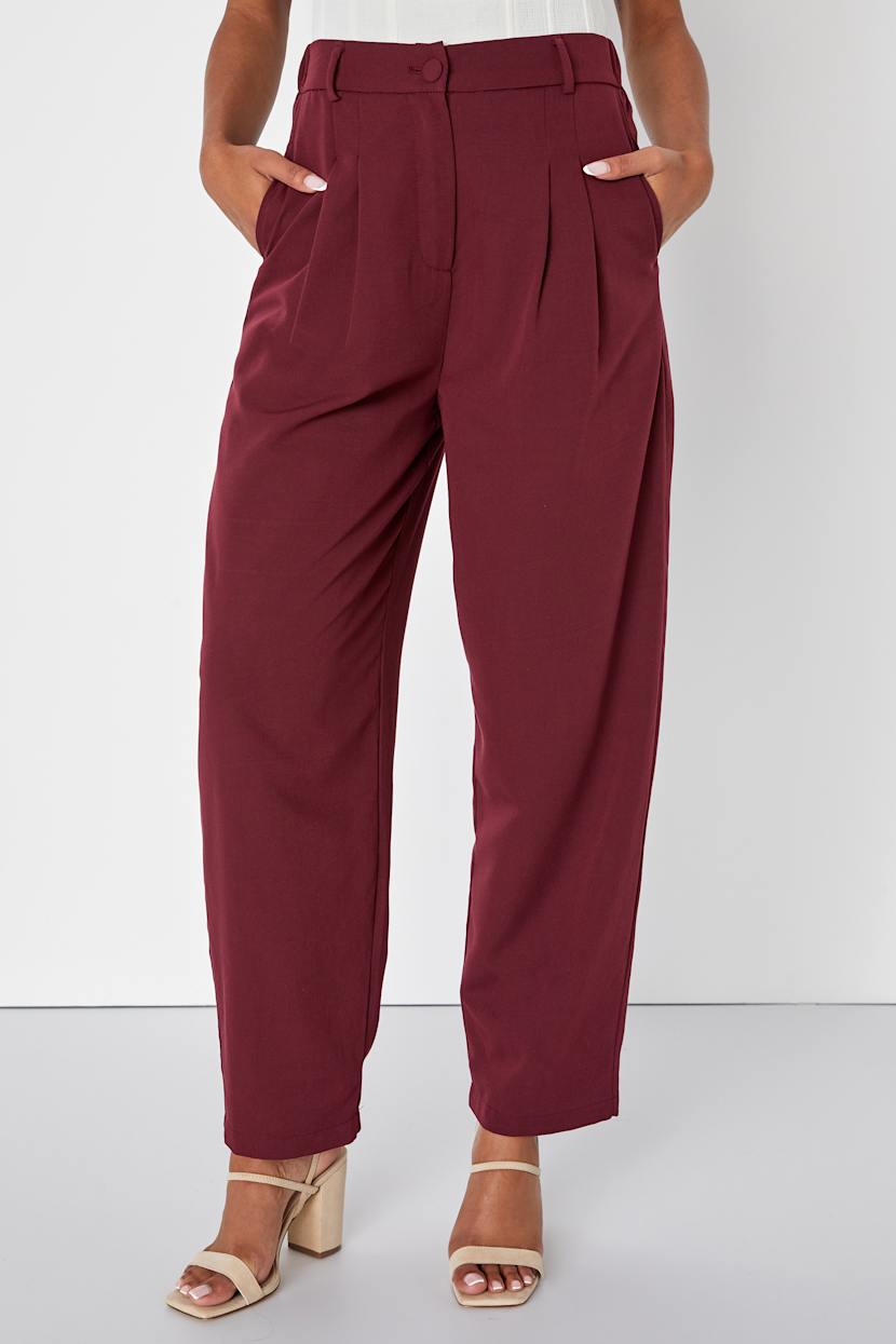 accessories for a burgundy dress Sean Alexander Burgundy Skinny Fit Dress Pants  Franky Fashion