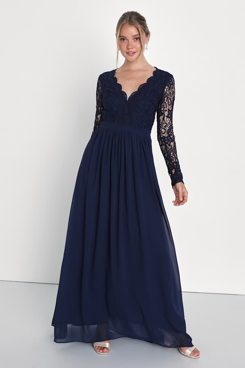 Sleeve Lace Lulus Dusty Lavender Awaken My Love Navy Blue Long Sleeve Lace Maxi Dress Sleeve Lace Lulus Dusty Lavender Awaken My Love Navy Blue Long Sleeve Lace Maxi Dress