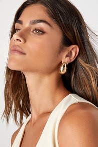 Stylish Glow Gold Oversized Teardrop Earrings